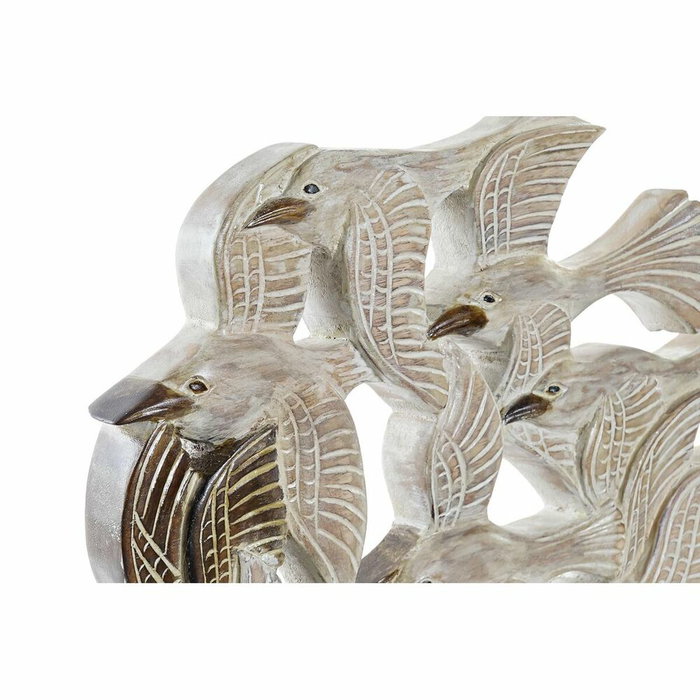 DKD Home Decor Decoración de Pájaros en Albasia y Hierro Beige y Marrón DKD Home Decor Decoración de Pájaros en Albasia y Hierro Beige y Marrón