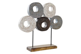 DKD Home Decor Decoración Albasia Hierro Círculos Multicolor
