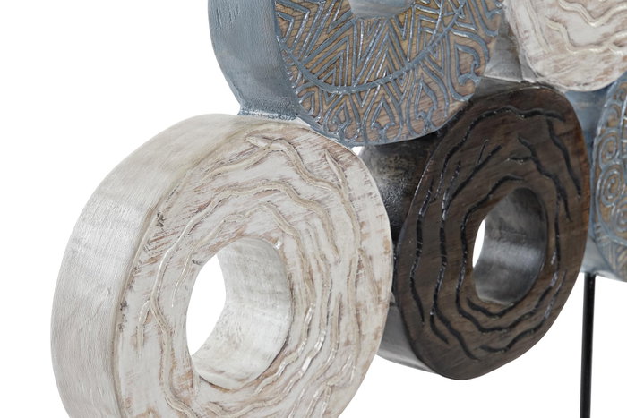 DKD Home Decor Decoración Albasia Hierro Círculos Multicolor DKD Home Decor Decoración Albasia Hierro Círculos Multicolor