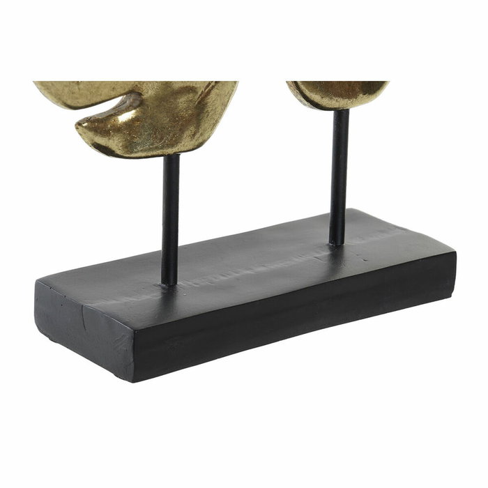 DKD Home Decor Decoración de Hoja en Resina y Metal Dorado y Negro