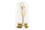 DKD Home Decor Decoracion Luminosa Boho Dorado Natural Cristal Led Flor Seca 12 x 12 x 22 cm