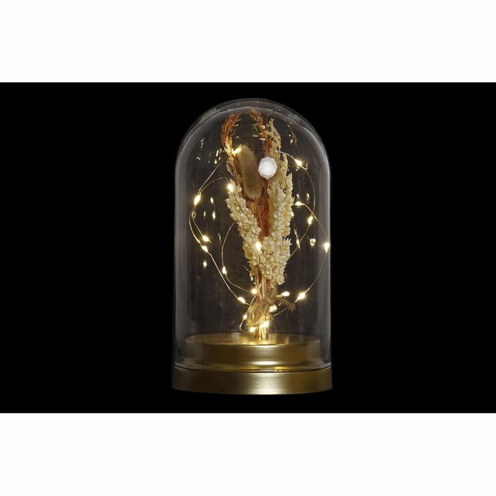 DKD Home Decor Decoración Luminosa LED de Cristal con Flor Seca, 12x12x22 cm DKD Home Decor Decoración Luminosa LED de Cristal con Flor Seca, 12x12x22 cm