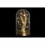 DKD Home Decor Decoración Luminosa LED de Cristal con Flor Seca, 12x12x22 cm