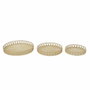 DKD Home Decor Set de 3 Centros de Mesa de Bambú 58x58x9 cm Marrón Natural