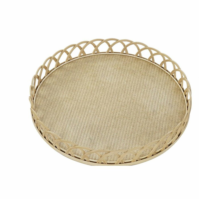 DKD Home Decor Set de 3 Centros de Mesa de Bambú 58x58x9 cm Marrón Natural
