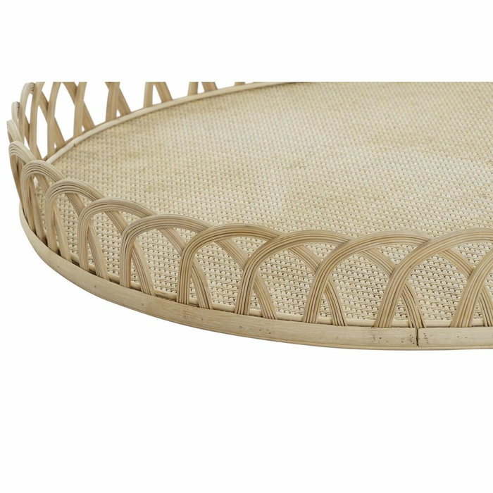DKD Home Decor Set de 3 Centros de Mesa de Bambú 58x58x9 cm Marrón Natural