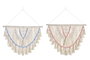 DKD Home Decor Decoración Colgante de Ratán y Macramé, Surtido de 2 Unidades