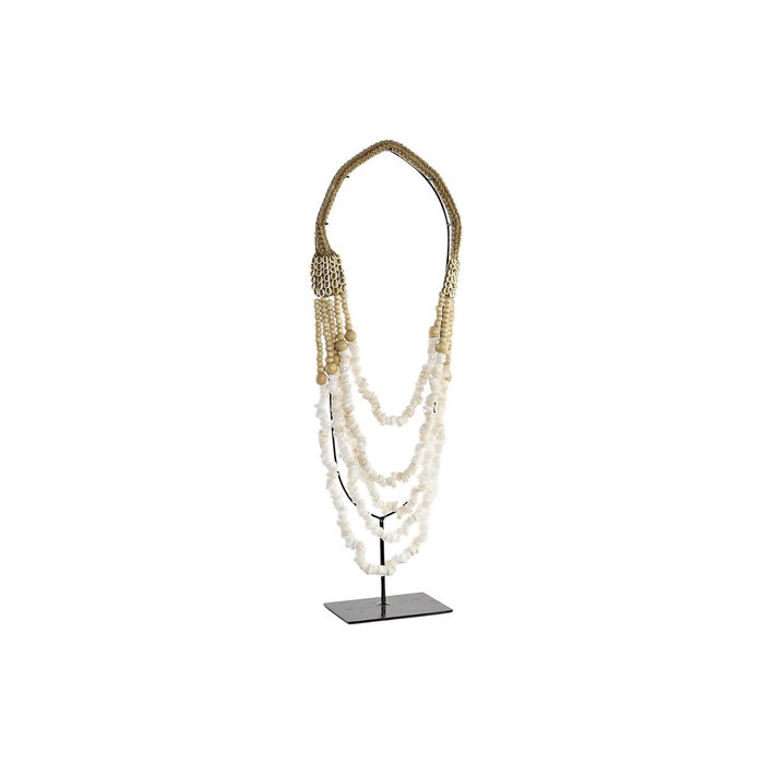 DKD Home Decor Decoración de Conchas y Hierro Collar Blanco