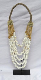 DKD Home Decor Decoración de Conchas y Hierro Collar Blanco