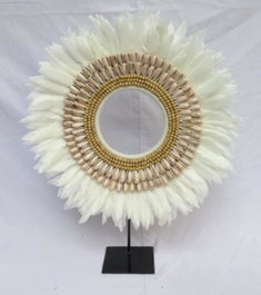 DKD Home Decor Decoración Pluma Hierro JUJU Blanco