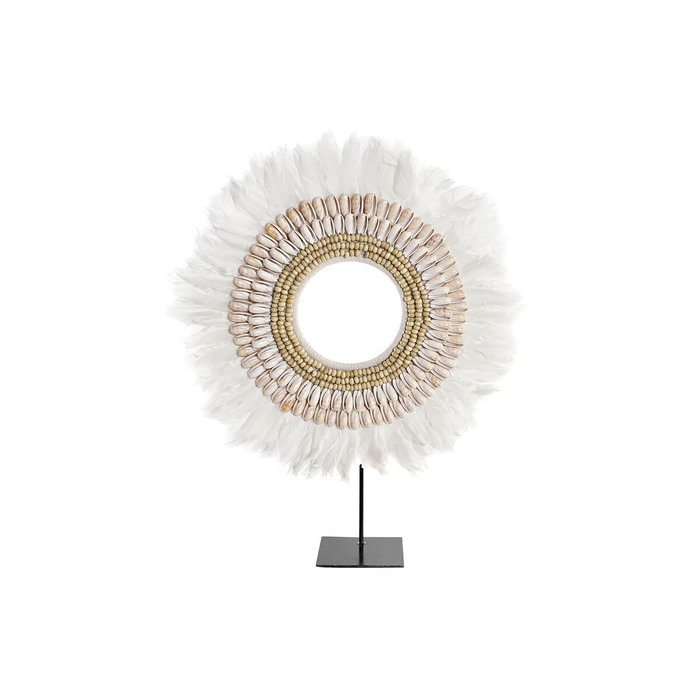 DKD Home Decor Decoración Pluma Hierro JUJU Blanco