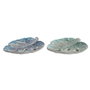 DKD Home Decor Centro de Mesa de Cristal y Resina, Surtido de 2 Piezas (Verde y Azul)