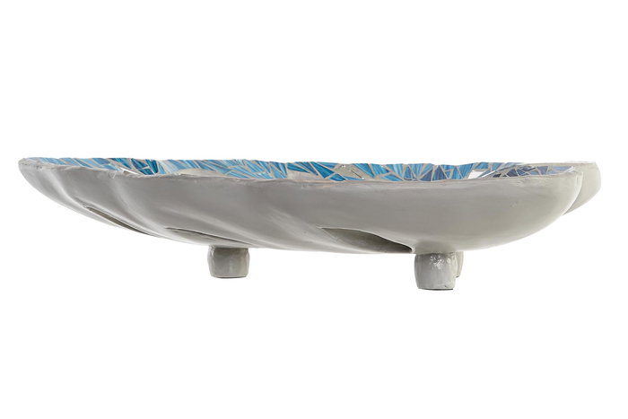 DKD Home Decor Centro de Mesa Balines Verde Azul Cristal y Resina 36 x 9 x 45 cm (2 Unidades)