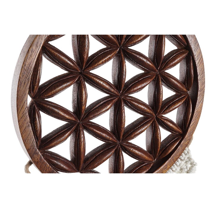 DKD Home Decor Decoración Colgante Macramé Acacia 25x1x93 cm (Pack de 2)