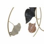 DKD Home Decor Decoración de Pared Metal Hojas Terracota y Dorado