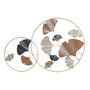 DKD Home Decor Decoración de Pared Metal Hojas Terracota y Dorado