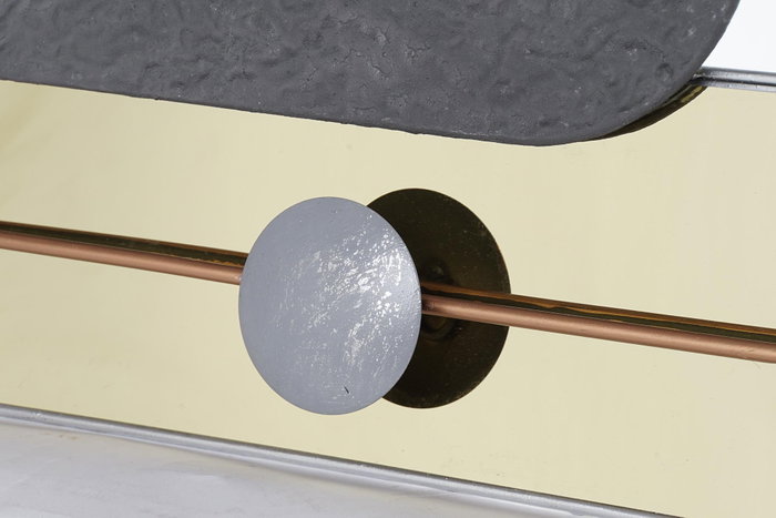 DKD Home Decor Decoración de Pared Moderna de Metal y PVC, Dorado y Gris DKD Home Decor Decoración de Pared Moderna de Metal y PVC, Dorado y Gris