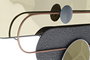DKD Home Decor Decoración de Pared Moderna de Metal y PVC, Dorado y Gris