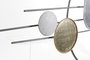 DKD Home Decor Decoración de Pared Moderna en Metal y PVC Dorado y Gris 130x80,6 cm