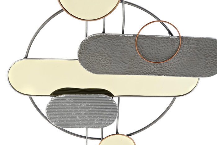 DKD Home Decor Decoración de Pared Moderna en Metal y PVC Dorado y Gris 130x80,6 cm DKD Home Decor Decoración de Pared Moderna en Metal y PVC Dorado y Gris 130x80,6 cm
