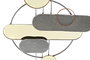 DKD Home Decor Decoración de Pared Moderna en Metal y PVC Dorado y Gris 130x80,6 cm