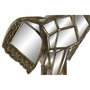 DKD Home Decor Decoración de Pared Elefante en Resina y Espejo Dorado