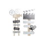 DKD Home Decor Decoración de Pared MDF Cine Surtido de 2 Unidades
