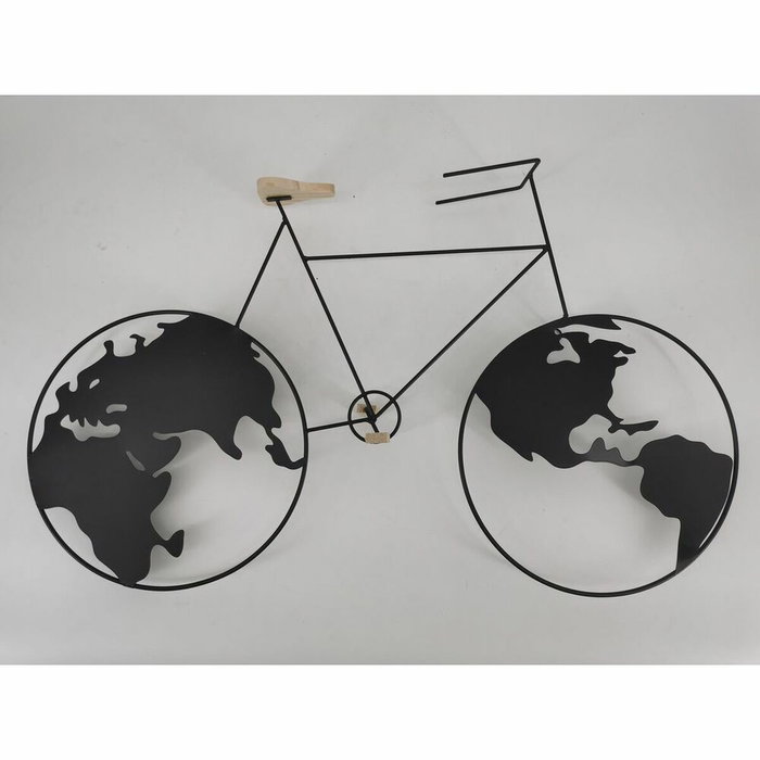 DKD Home Decor Decoración de Pared Metal Bicicleta Negro