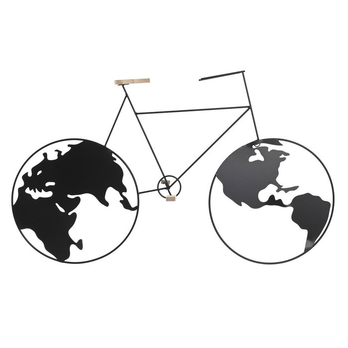 DKD Home Decor Decoración de Pared Metal Bicicleta Negro