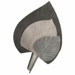 DKD Home Decor Decoración de Pared MDF Hojas Gris y Blanco