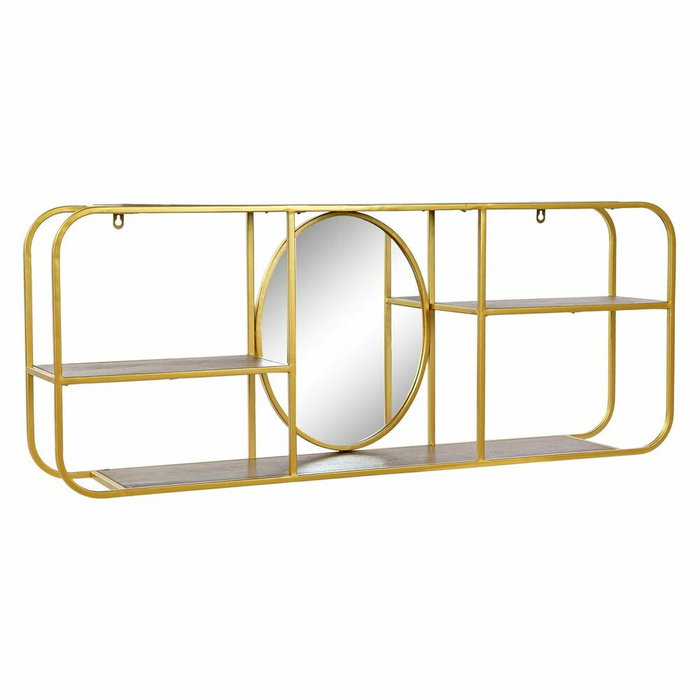 DKD Home Decor Espejo con Estantería Dorado 100x18x40 cm DKD Home Decor Espejo con Estantería Dorado 100x18x40 cm