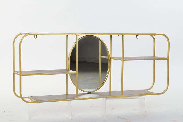 DKD Home Decor Espejo Dorado Marron con Estantería 18 x 40 x 100 cm DKD Home Decor Espejo Dorado Marron con Estantería 18 x 40 x 100 cm