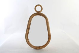 DKD Home Decor Espejo Tropical Marron Ratan Espejo 68 x 39 x 2 cm