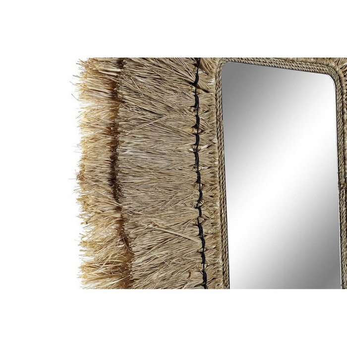 DKD Home Decor Espejo de Yute y Cristal Natural 50x60 cm