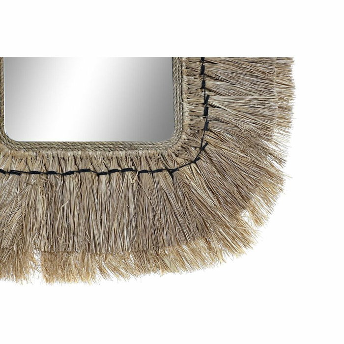 DKD Home Decor Espejo de Yute y Cristal Natural 50x60 cm