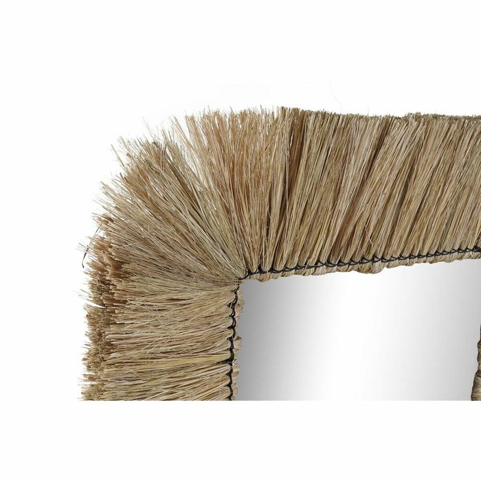 DKD Home Decor Espejo de Yute y Cristal Natural 55x55 cm DKD Home Decor Espejo de Yute y Cristal Natural 55x55 cm