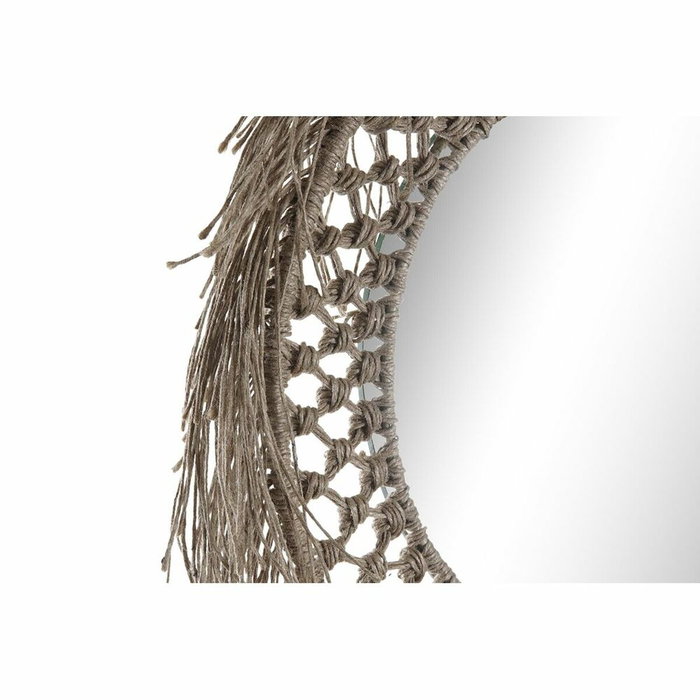 DKD Home Decor Espejo con Cuerda de Cristal 60x60 cm Natural