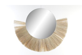 DKD Home Decor Espejo Balines Jute Natural 70 x 3 x 58 cm Yute Cristal con Flecos