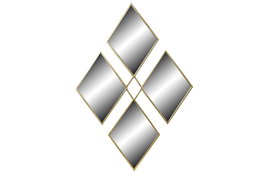 DKD Home Decor Espejo Dorado Rombo 2 x 90 x 63 cm