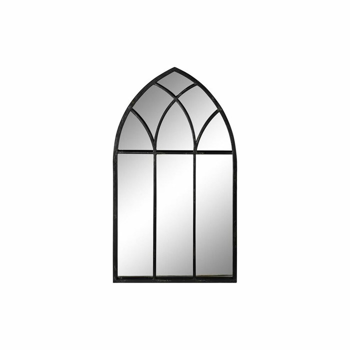 DKD Home Decor Espejo de Metal Diseño Ventana Negro 36x65 cm