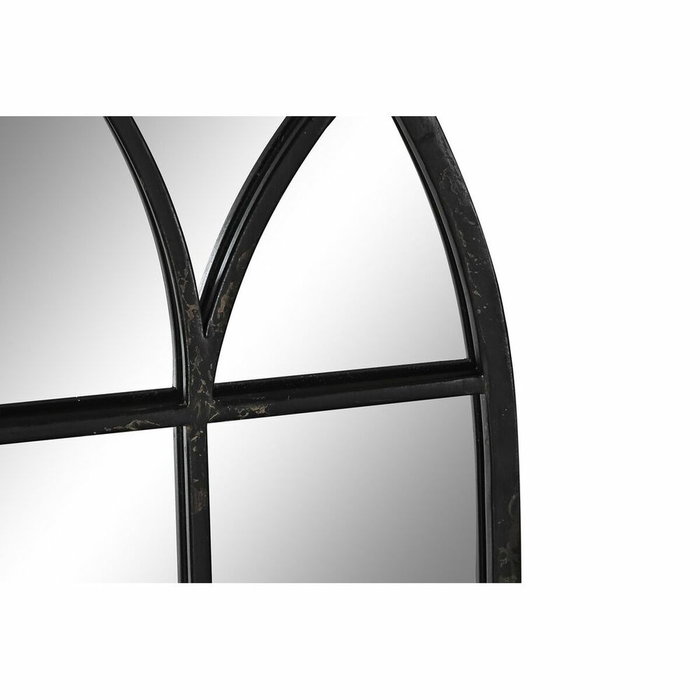 DKD Home Decor Espejo de Metal Diseño Ventana Negro 36x65 cm