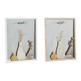 DKD Home Decor Espejo Cottage Natural Blanco MDF 30 x 4 x 40 cm (2 Unidades)
