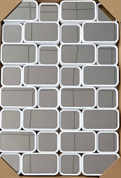 DKD Home Decor Espejo Moderno Blanco 4 x 60 x 90 cm (2 Unidades)