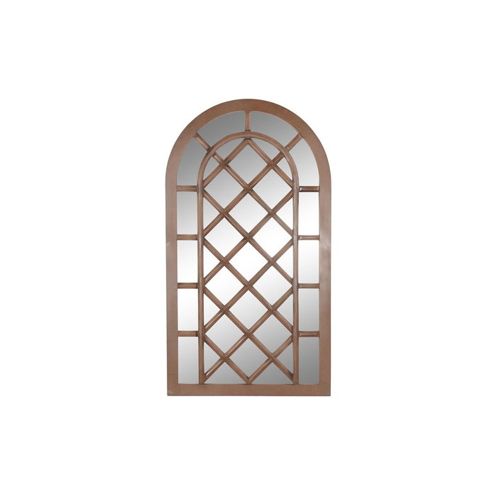 DKD Home Decor Espejo de Ventana Decapé Marrón Oscuro 90x160 cm