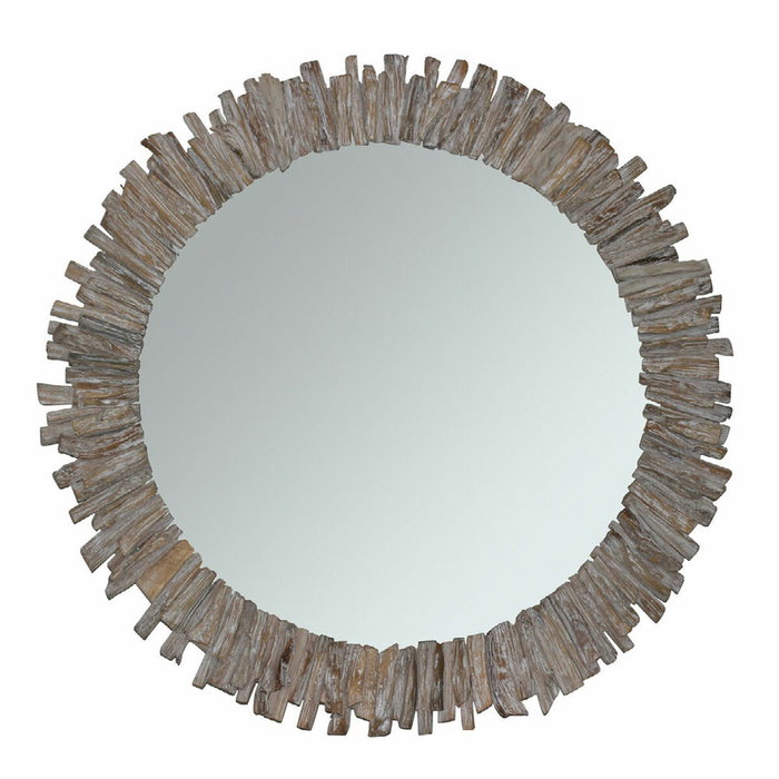 DKD Home Decor Espejo Abeto Cristal 60x60 Troncos Envejecido
