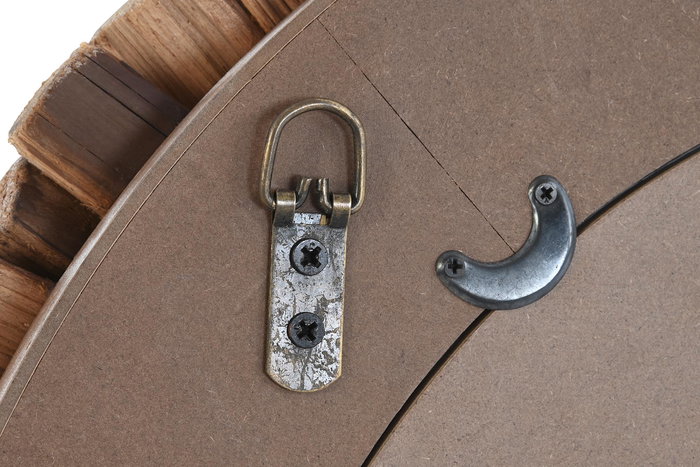 DKD Home Decor Espejo Alpino Blanco 60x60 cm con Marco de Abeto y Cristal Hecho a Mano