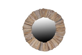 DKD Home Decor Espejo Abeto Cristal 60x60 Troncos Envejecido