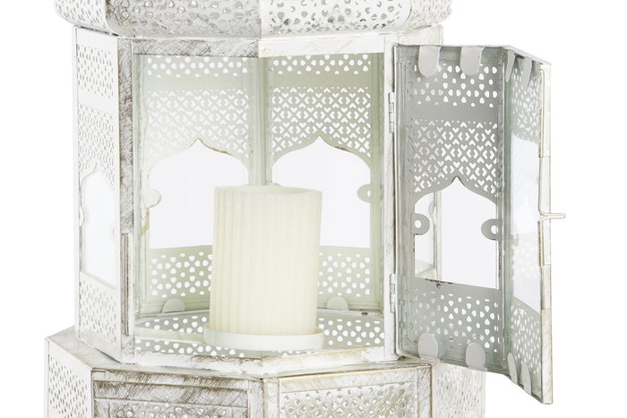 Farola Arabe DKD Home Decor Blanco Dorado 30 x 71 x 30 cm Farola Arabe DKD Home Decor Blanco Dorado 30 x 71 x 30 cm