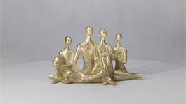 DKD Home Decor Figura de Resina Familia Dorado