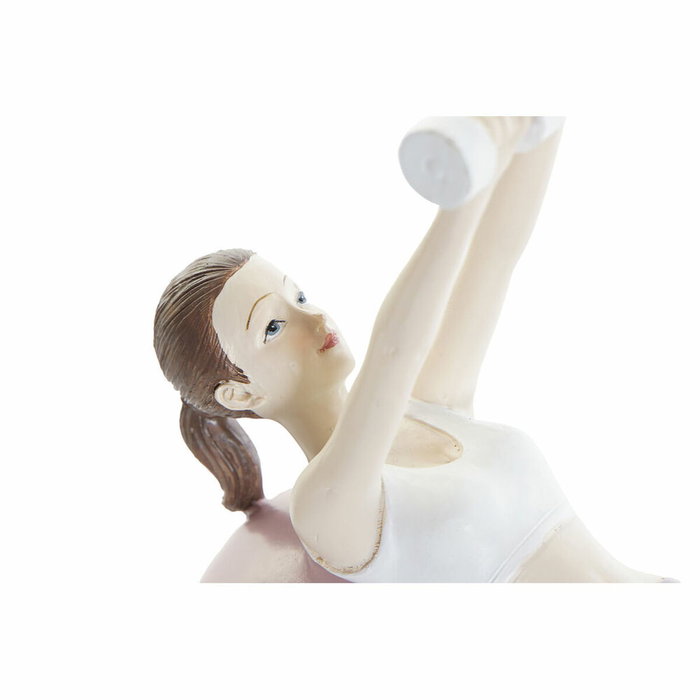DKD Home Decor Figura de Resina Chica Yoga Rosa